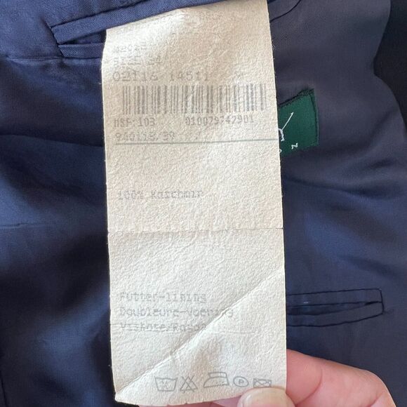 Vintage Loro Piana Bäumler Galant 100% Cashmere Blazer Black Italy Mens Sz. Med - Picture 15 of 16